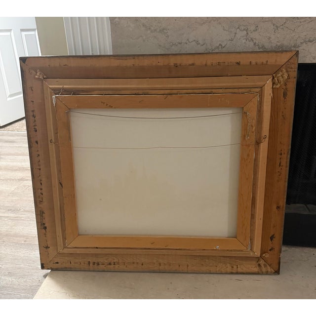 Vtg 1950s Mid Century Abstract City Scape Oil Painting 30x33 Signed Excellent condition This vintage 1950s mid-century...