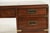 Sligh-Lowry Furniture Co. Vintage Sligh Campaign Pedestal Desk With Inlay Leather Top For Sale - Image 4 of 9
