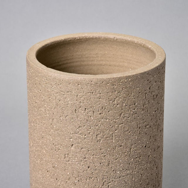 Contemporary Cylindrical Stoneware Jar With Lid by Ceramica Rosa Maria For Sale - Image 3 of 10