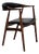 Danish Armchair in Teak Wood and Black Artificial Leather, 1960s For Sale