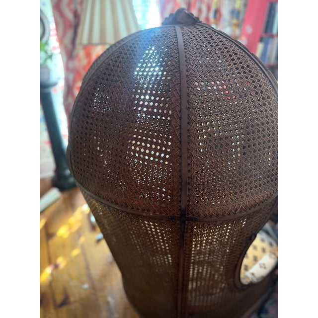 Brown 1930s Cane Back French Louis XVI Porter’s Hall or Canopy Chair For Sale - Image 8 of 15