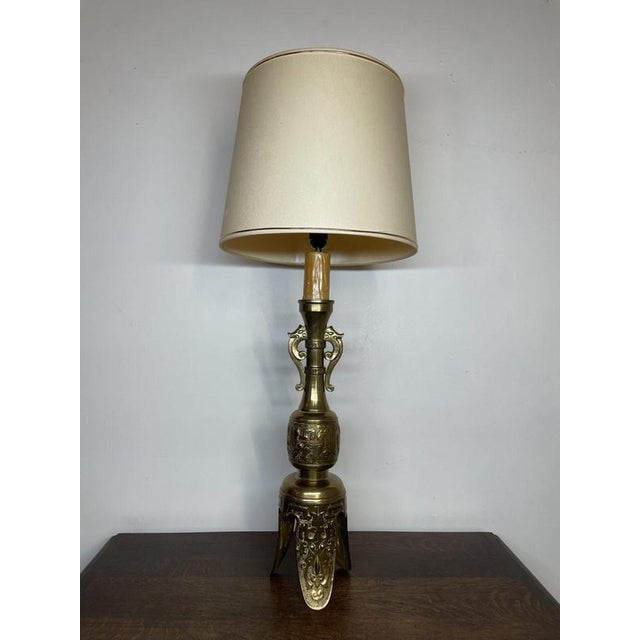 A Very Large Brass Table Lamp. For Sale - Image 4 of 7