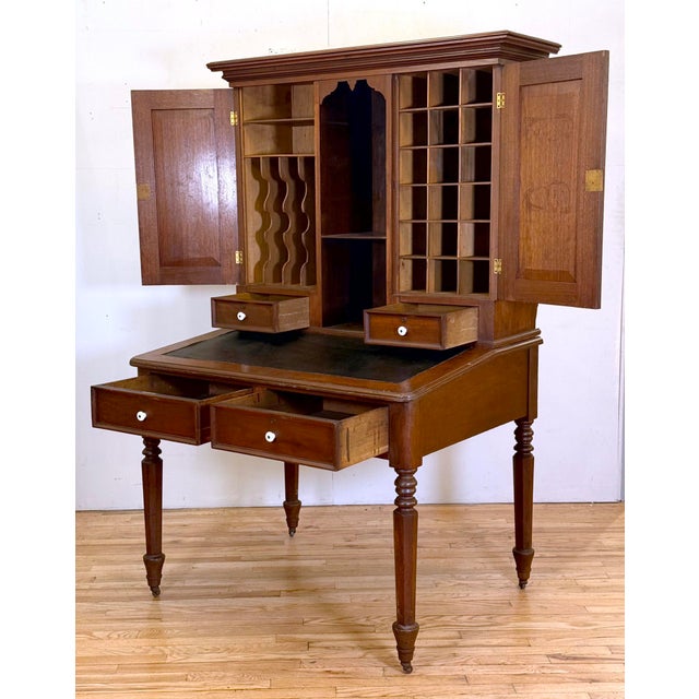 1860s Federal Walnut Postmaster's Desk For Sale - Image 4 of 16