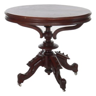 Antique Brookes Renaissance Revival Walnut Umbrella Table C1890 For Sale