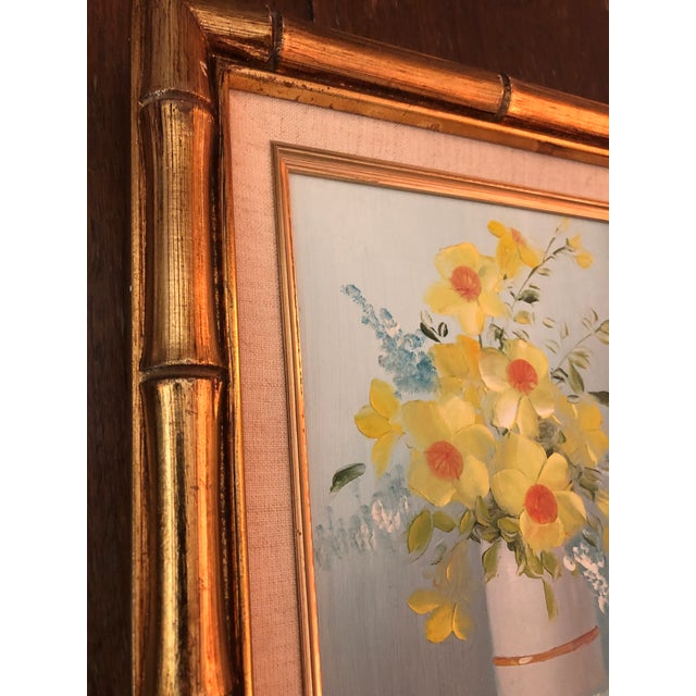 1960s 1960s Robert Cox Yellow Floral Impressionist Oil Painting, Framed For Sale - Image 5 of 10