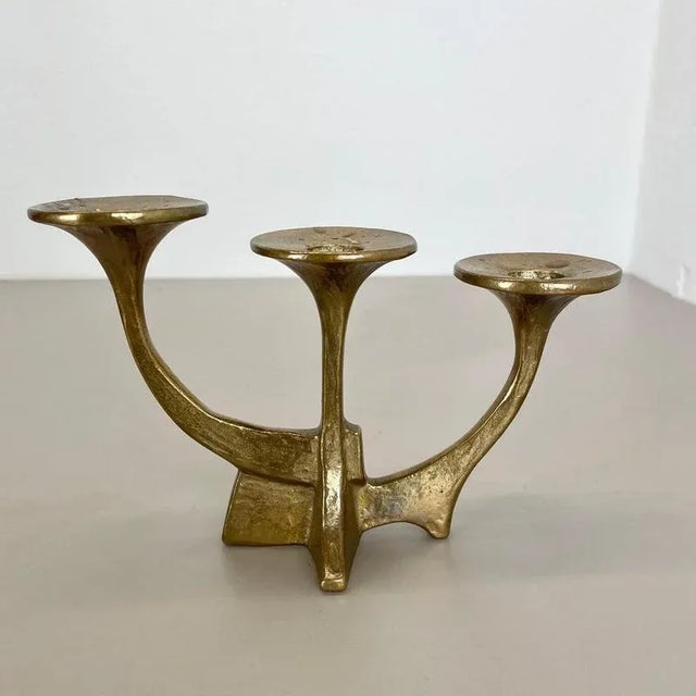 1960s Mid-Century Brutalist Bronze Candleholder from Michael Harjes, Germany, 1960s For Sale - Image 5 of 15