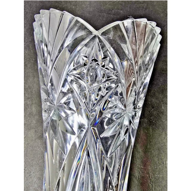 Cristal d' Arques Pair French Cristal D’Arques Cut Crystal Starburst Vases For Sale - Image 4 of 6