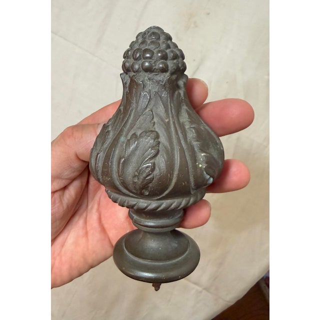 19th Century Large Antique 19th Century Heavy Solid Bronze Fence Banister Finial Topper For Sale - Image 5 of 10