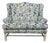 Upholstered Loveseat in Coastal Coral Print For Sale