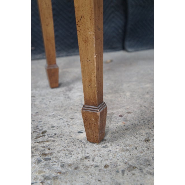 Wood Antique American Sheraton Painted Grain Serpentine Flip Top Console Game Table For Sale - Image 7 of 15