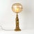 Gold Vintage Statement Table Lamp Featuring Gold Guan Yin Figure and Capiz Shell Globe Shade For Sale - Image 8 of 17