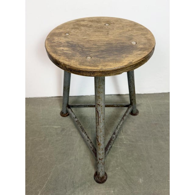 1960s Industrial Grey Workshop Stool, 1960s For Sale - Image 5 of 18