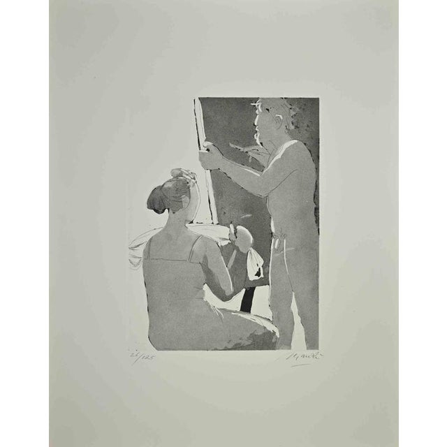 Modern Giacomo Manzú, Nude, 26/125, 1970s, Etching For Sale - Image 3 of 3