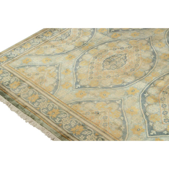 2010s Rug & Kilim’s European Classic Style Rug With Blue and Gold Floral Pattern For Sale - Image 5 of 7