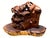 Coffee Vintage Burl Root Wood Abstract Sculpture Live Edge Base Organic Modern 17" For Sale - Image 8 of 15