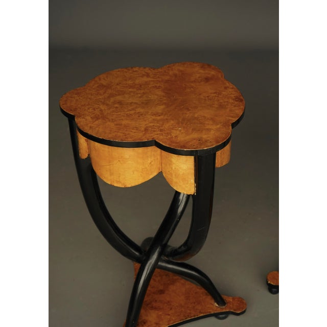 1950s Italian Burl and Birch Wood Side Tables, 1950s, Set of 2 For Sale - Image 5 of 18