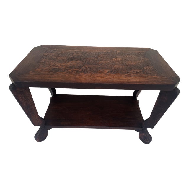Art Deco Style Side Table in Natural Oak, 1950s For Sale