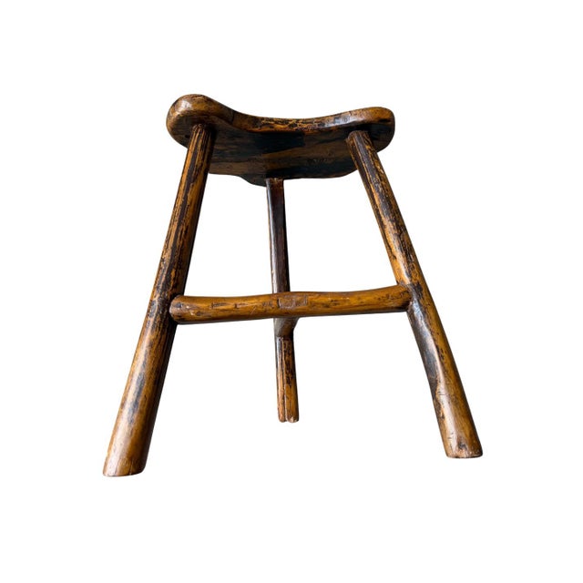 Antique 3 Legged Stool European For Sale - Image 4 of 6