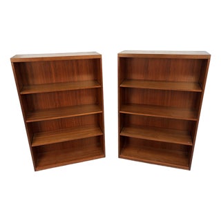 Mid 20th Century Modern Walnut Bookshelves, A Pair For Sale
