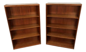 Mid 20th Century Modern Walnut Bookshelves, A Pair