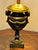 Antique Brass Fabric Shade Cherub Table Lamp, 1930s For Sale - Image 9 of 11