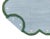 Casa Cosima Handmade Cotton Scalloped Rug Reversible Sky Blue and Forest Green Dhurrie-5'x7' For Sale - Image 4 of 10