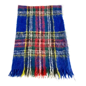 Scottish Tartan Plaid Mohair Blanket Throw