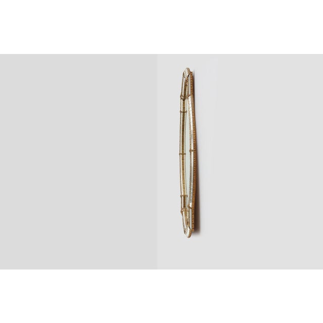 Gold Large Vintage Venetian Style Trapezoidal Brass and Mosaic Mirror, 1950s For Sale - Image 8 of 11