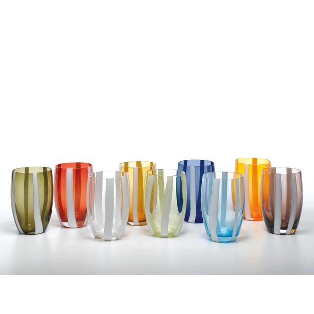 Contemporary Zafferano Gessato Tumbler in Apple Green - Set of 6 For Sale - Image 3 of 6