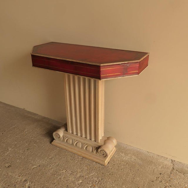 Neoclassical Console Table with Leather For Sale - Image 6 of 18