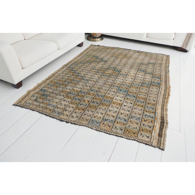 Mid 20th Century Geometric Anatolian Handwoven Kilim Rug For Sale - Image 6 of 10
