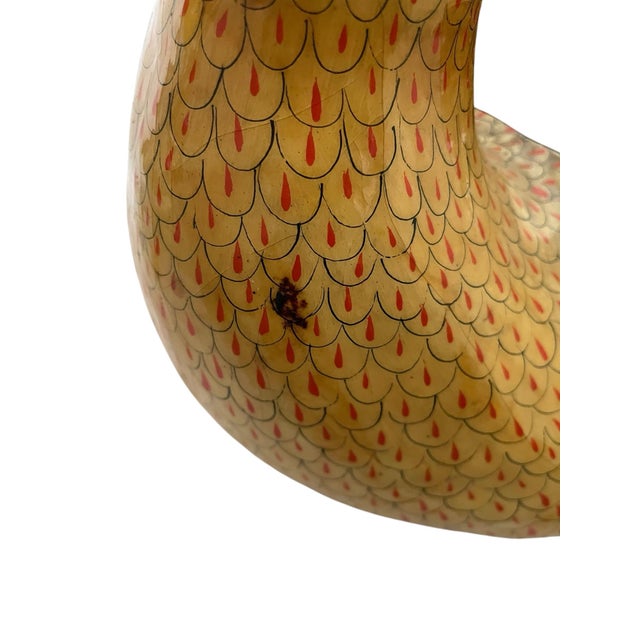 VTG Large Sermel Paper Mache Hand Painted Duck Planter Folk Art Tonala Mexico For Sale - Image 12 of 12