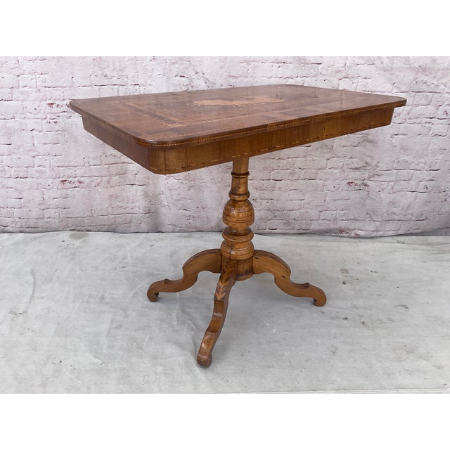 Wood Italian Sorrento Inlaid Side Table For Sale - Image 7 of 11
