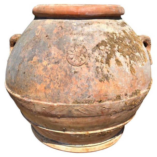 Antique Tuscan Oil Jar by Giuseppe Ricceri Strada, Chianti, Impruneta, Italy For Sale - Image 6 of 6