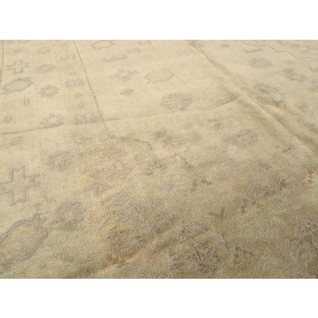 Rustic Galerie Shabab Collection Early 20th Century Turkish Oushak Room Size Carpet For Sale - Image 3 of 7