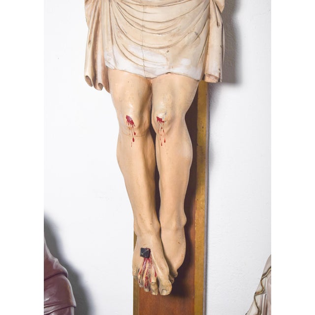 Rococo Large 18th-Century Wooden Crucifix For Sale - Image 3 of 11