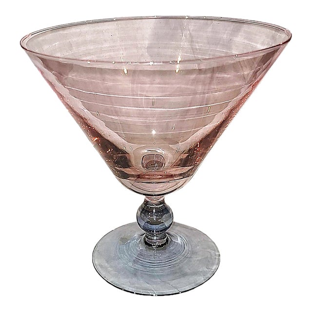 1960s Italian Crystal Oversized Wine or Martini Glass For Sale