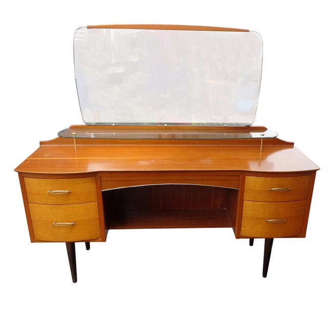 Brown Mid-Century Modern Vanity Dresser with Mirror For Sale - Image 8 of 8
