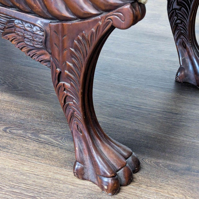 Brown Vintage Window Bench With Rolled Arms For Sale - Image 8 of 8