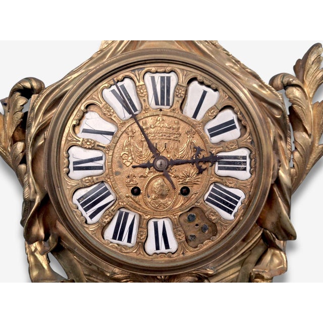 Louis Xv, Figural Cartel Clock, Dore Bronze, France, 19th Century For Sale - Image 13 of 18