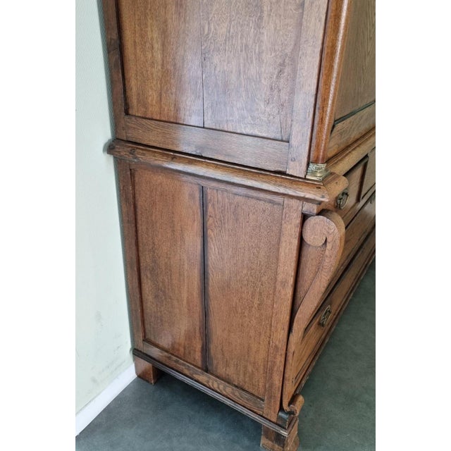 Empire Dutch Demountable Oak Cabinet with Hidden Secretary, 1820s For Sale - Image 14 of 16