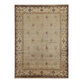 Rug & Kilim’s Classic Style Rug in Beige-Brown Paisleys, Rustic Florals For Sale