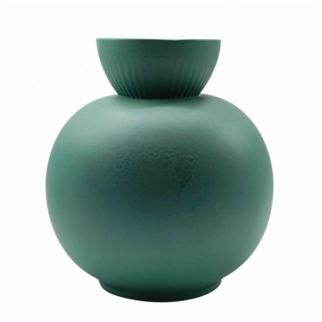 Vintage Green Ceramic Vase by Giovanni Gariboldi for Richard Ginori, 1950s For Sale - Image 9 of 9