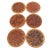1960s 1960s Terracotta & Rattan Round Drink Coasters - Set of 6 For Sale - Image 5 of 5