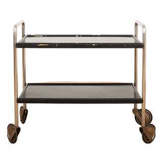 Servierboy in Chrome-Plated Steel Tubing, Casters, and Wood from Ebo AG, 1954 For Sale