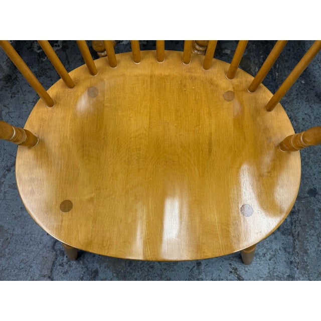 Wood Vintage Habersham Plantation Windsor White Oak Chairs, Set of Six For Sale - Image 7 of 12