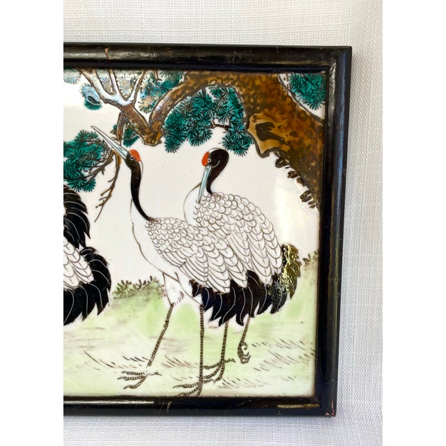 Antique Framed Chinese Enameled Porcelain Plaque For Sale In Monterey, CA - Image 6 of 10