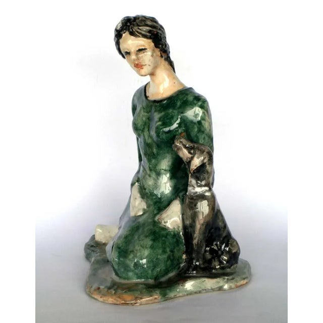 Ceramic Pottery Rossicone Figure Sculpture by Domenico Purificato, in Flawless conditions. Designed 1980 to 1989 This...