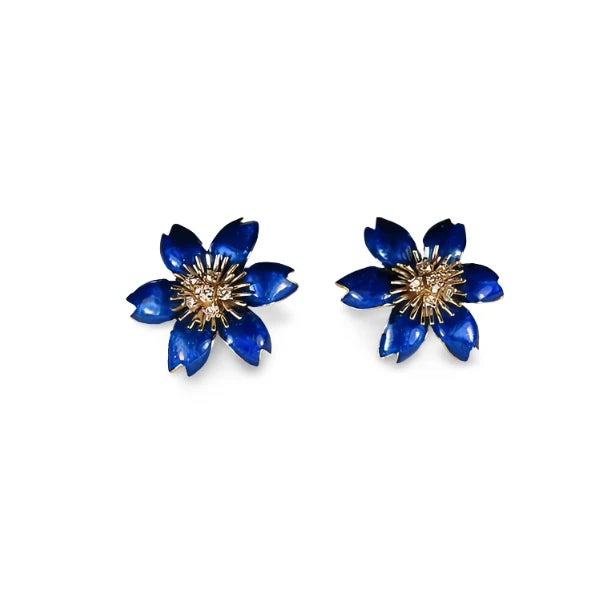 These 18K White Gold Enameled Floral Earrings are an exquisite blend of luxury, craftsmanship, and versatility. Designed...