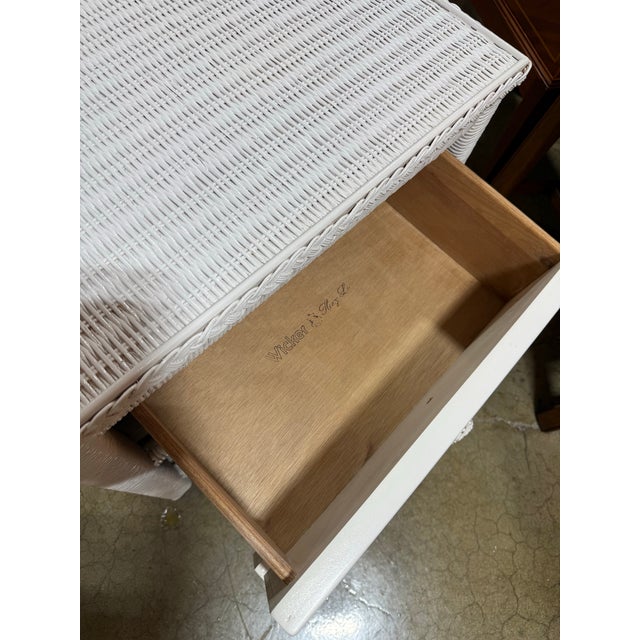 Henry Link 1980s Henry Link Wicker Nightstand For Sale - Image 4 of 7